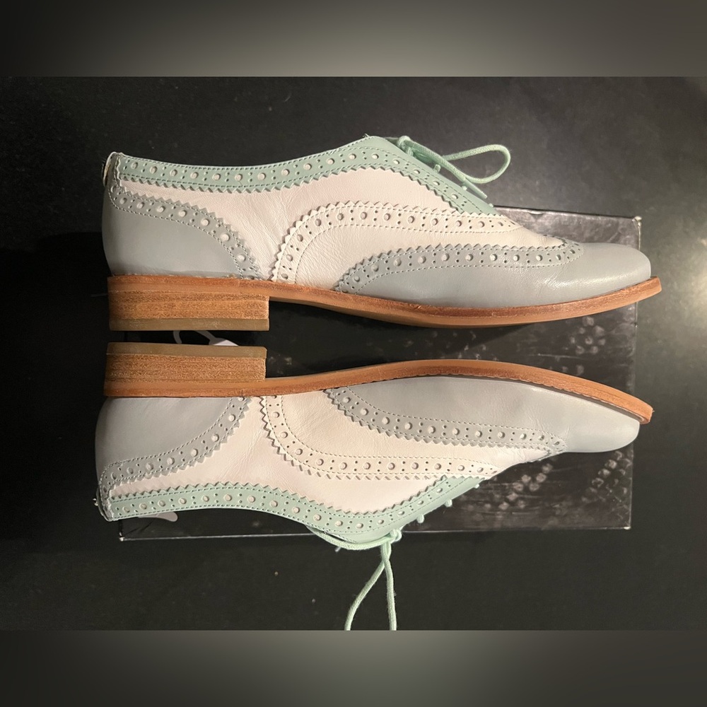 Sam Edelman Pastel Blue and White Loafers